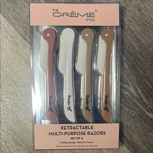 The Crème Shop Retractable Multi-Purpose Razors Set of 4, Compact, Convenient
